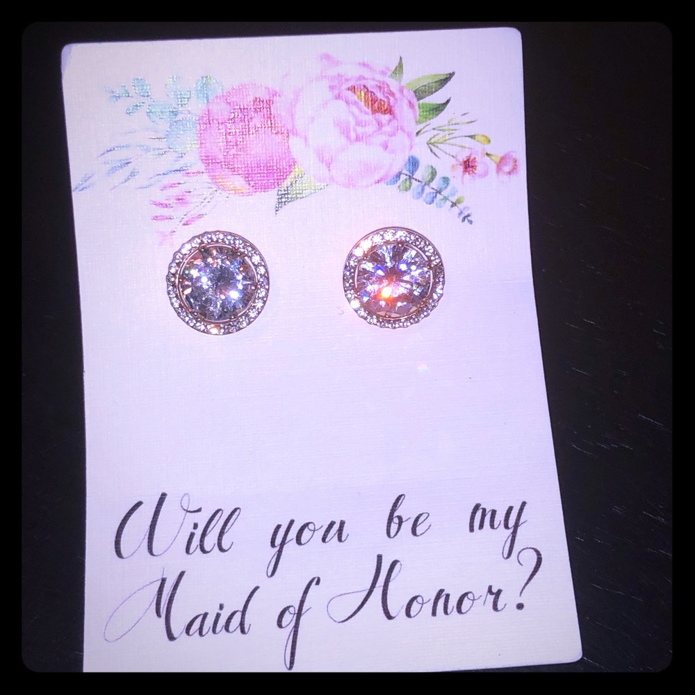 Diamond stud earrings